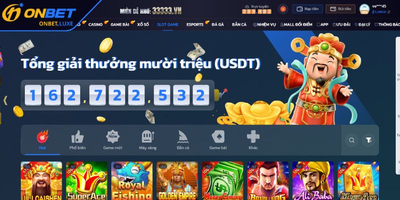 Tổng quan sảnh Nổ Hũ ONBET